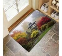 CEDNXOER Zerbino Ingresso Interno Verde, Antiscivolo Tappeto Giardino Piante, Tappetino Casa Lavabile Padiglione Inglese, Tappeto Trappola Sporco 50 x 80 cm, Basso Profilo Zerbino Cucina