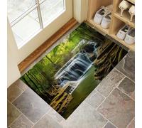 CEDNXOER Zerbino Ingresso Interno Verde, Antiscivolo Tappeto Natura Foresta, Tappetino Casa Lavabile Cascata Radici Degli Alberi, Tappeto Trappola Sporco 60 x 90 cm, Basso Profilo Zerbino Cucina