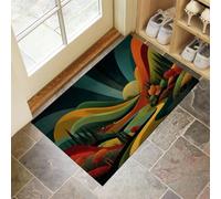 CEDNXOER Zerbino per Porte Lavabili 40 x 60 cm, Tappetino per Pavimenti Antiscivolo dell'interno Colline Alberi, Tappetini Porte Basso Profilo Piante Illustrazioni per Ingresso della Hall