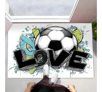 CEDNXOER Zerbino per Porte Lavabili 50 x 70 cm, Tappetino per Pavimenti Antiscivolo dell'interno Graffiti Sul Calcio, Tappetini Porte Basso Profilo Amore Lettere per Ingresso della Hall