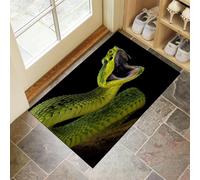 CEDNXOER Zerbino per Porte Lavabili 80 x 120 cm, Tappetino per Pavimenti Antiscivolo dell'interno Serpente Zanne, Tappetini Porte Basso Profilo Animali Selvatici per Ingresso della Hall