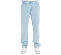 CEDY DENIM - Baggy Jeans da uomo Loose Fit Retro Pantaloni da uomo Regular Straight Cut Pieghettato Stile Jeans CD354, blu ghiaccio, 33W x 32L