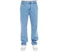 CEDY DENIM - Baggy Jeans da uomo Loose Fit Retro Pantaloni da uomo Regular Straight Cut Pieghettato Stile Jeans CD354, Azzurro, 32W x 32L