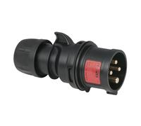 CEE 16A/400V 4P Plug Male Black - PCE 91363