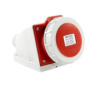 CEE 91643 - Presa da parete per cavo 16 A, 400 V, IP67, 5 poli, con coperchio a vite, coperchio ribaltabile, per esterni, campeggio