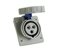 CEE - Presa da incasso obliqua, 16 A, 3 P, 230 V, IP67, morsetto a vite