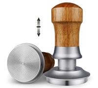 ceelatti Tamper da 51 mm, regolazione della pressione da 30 lbs calibrato, pressa a molla per caffè DeLonghi da 51 mm, manico in legno di noce, base in acciaio inox 304, colore argento