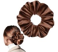 CEELGON Elastico per capelli grande, in velluto, marrone, 16,5 cm, elastico per coda di cavallo oversize, per capelli spessi e ricci, accessori per capelli extra large da donna (marrone)