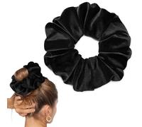 CEELGON Elastico per capelli grande in velluto nero, 16,5 cm, elastico per coda di cavallo oversize, per capelli spessi e ricci, accessori per capelli extra large da donna (nero)