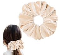 CEELGON Elastico per capelli in velluto beige, grande, 16,5 cm, elastico per coda di cavallo oversize, per capelli spessi e ricci, accessori per capelli extra large da donna (beige)
