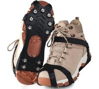 Ceestyle Ramponi da Ghiaccio Antiscivolo per Scarponi 11 Denti, in Acciaio Inossidabile, Ice Tacchetti con Copertura Gel al Silicone Solido, Ottimo per Camminare su Neve e Ghiaccio, Lo Sci (nero, XXL)