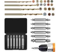 Ceeyoll 10 Pezzi Estrattore Viti da Set,Estrattore Sinistro,Punta Elicoidale da 4 pezzi,Estrattore Viti Spanate per Danneggiati/Spellati,per la Foratura Professionale la Rimozione di viti Danneggiate.
