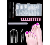 Ceeyoll, 150 Pièces, Capsule Ongle Pied, Capsule Americaine Ongle, Capsul Pied, Réutilisable, Avec Lignes Dégradées, Adapté Au Salon et Bricolage des Onges à Domicile