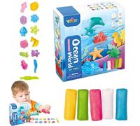 Ceeyoll 18 Pezzi Plastilina Giochi per Bambini, Pasta Modellabile per Bambini, Accessori per Impastare, Mondo Sottomarino