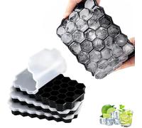 Ceeyoll 2 Pcs Stampo Ghiaccio con Coperchio, Porta Cubetti di Ghiaccio Riutilizzabili,Stampo Ghiaccio Silicone,Forma Ghiaccio, Adatto per preparare cocktail, cioccolato, panna, cubetti di ghiaccio.