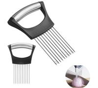 Ceeyoll 2 Pezzi Taglierina Cipolla Aiuto Di Taglio, Supporto Alla Cipolla, Cipolla Titolare In Acciaio Inox,Forchetta Per Cipolle, Aiutati A Tagliare Le Cipolle, Per Carne, Cipolle, Patate, Pomodori