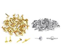 Ceeyoll 200 Pezzi Fermacampioni, Fermacampioni Ottonati, Cuore Attaccamento Parigino, Clip in Metallo A Testa Tonda, per Carta Scrapbooking E Artigianato