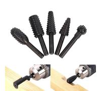 Ceeyoll 5 Pezzi Frese Rotanti in Metallo,Raspa a Sfera Frese per Legno per Smerigliatrice,Frese Legno Shank Rotary Drill Bits Set Raspa Burr Accessori, Per la fresatura di pannelli isolanti e legno.