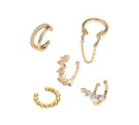 Ceeyoll Ear Cuff 5pcs,Non Richiede Foratura All'orecchio,Design Regolabile,Ipoallergenico,Senza Piombo e Senza Nichel,Adatto Per L'uso Quotidiano,Lavoro,Feste e Altre Occasioni.