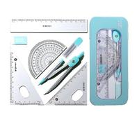 Ceeyoll Set Geometria per Studenti,Compasso Disegno Tecnico,Forniture Portatili Per Disegno,Set di compassi con squadra, righello, gomma e mine di ricambio per Materiale Scolastico e Scolastico.