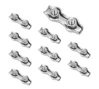 CEEYSEE 10 clip per funi metalliche resistenti, M2 304, in acciaio inox, doppio morsetto, dadi per funi metalliche, morsetti per cavi duplex, per il fissaggio di rack di asciugatura e corde di