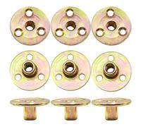 CEEYSEE 10 Pezzi Dado a T M8 Dado Flangiato Dado con Flangia Foro Bavato Round Base Screw in T Nut Fissaggio Della Flangia a Tre Fori per Elettrodomestici e,Mobili (M8/FLZ-LM)