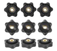 CEEYSEE 10 Pezzi Manopola di Serraggio M6 Dado a Stella,Manopole Filettate,Pomello Femmina,Manopola Zigrinata,bulloni con manopola per Macchine Industriali (MHLM/M6)