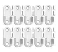 CEEYSEE 10 Pezzi Supporto Asta Armadio 16mm Staffa per Binario Ovale con 20 Viti Asta Appendiabiti Ovale Per Guardaroba Staffe dell'asta per Mobili Guardaroba (16mm/YGT)