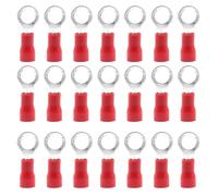 CEEYSEE 100 Pezzi Anello Capocorda Elettrico Terminale Connettori Elettrici Diametro Foro M5 Crimpare Connettori - Per Cavi Da 0,5 - 1,5 mm² (Rosso/YPRH5)