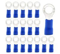 CEEYSEE 100 Pezzi Anello Capocorda Elettrico Terminale Connettori Elettrici Diametro Foro M5 Crimpare Connettori - Per Cavi Da 1,5 - 2,5 mm² (Blu/YPRL5)