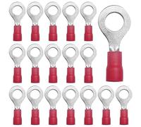 CEEYSEE 100 Pezzi Anello Capocorda Elettrico Terminale Connettori Elettrici Diametro Foro M6 Crimpare Connettori - Per Cavi Da 0,5 - 1,5 mm² (Rosso/YPRH6)
