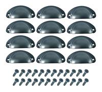 CEEYSEE 12 Pezzi Maniglie per Mobili 81mm * 35mm Pomelli per Mobili Vintage Cucina Cassetti Maniglie Shell Coppa Semicerchio Pull Pomelli con Viti per Porte Armadio Pomello (YLSHS)