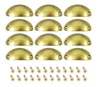 CEEYSEE 12 Pezzi Maniglie per Mobili 81mm * 35mm Pomelli per Mobili Vintage Cucina Cassetti Maniglie Shell Coppa Semicerchio Pull Pomelli con Viti per Porte Armadio Pomello (YLSHUG)
