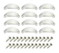 CEEYSEE 12 Pezzi Maniglie per Mobili 81mm * 35mm Pomelli per Mobili Vintage Cucina Cassetti Maniglie Shell Coppa Semicerchio Pull Pomelli con Viti per Porte Armadio Pomello (YLSYS)