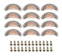 CEEYSEE 12 Pezzi Maniglie per Mobili 81mm * 35mm Pomelli per Mobili Vintage Cucina Cassetti Maniglie Shell Coppa Semicerchio Pull Pomelli con Viti per Porte Armadio Pomello (YLSHOG)