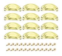 CEEYSEE 12 Pezzi Maniglie per Mobili 81mm * 35mm Pomelli per Mobili Vintage Cucina Cassetti Maniglie Shell Coppa Semicerchio Pull Pomelli con Viti per Porte Armadio Pomello (YLSJS)
