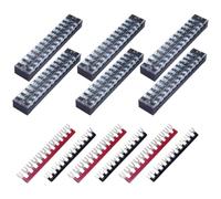 CEEYSEE 12 Pezzi Morsettiera Elettrici Striscia terminale a vite 6 pezzi 12 Position morsettiera a doppia fila 600 V 25 A +6 pezzi 12 Position Con striscia a barriera 400V 25A rossa e nera (YTB2512)