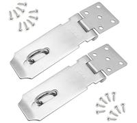 CEEYSEE 2 Pezzi Lucchetto Hasp in Acciaio Inox Heavy Duty Serratura Della Porta 4 Pollici Chiavistello Chiusura a Lucchetto con Viti Antifurto Latch Lock per Porte e Finestre (MK-180)