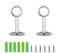 CEEYSEE 2 Pezzi Staffa per Bastone 19mm per Tende in Acciaio Inox Supporto per Asta Flangia con Vite Staffe Appendiabiti Staffa di Montaggio a Soffitto per Tenda Binario,Stendino (19mm/FLZ-O)