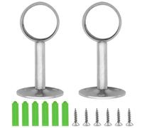 CEEYSEE 2 Pezzi Staffa per Bastone 32mm per Tende in Acciaio Inox Supporto per Asta Flangia con Vite Staffe Appendiabiti Staffa di Montaggio a Soffitto per Tenda Binario,Stendino (32mm/FLZ-O)