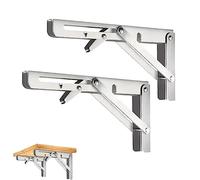CEEYSEE 2 Pezzi Staffe Pieghevoli 200mm Acciaio inossidabile Staffe per Mensole Pesanti Per Tavolo Pieghevole, Cucina, Camera Da Letto,Carico Massimo 60kg (YZJY.200mm)