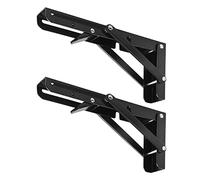 CEEYSEE 2 Pezzi Staffe Pieghevoli 200mm Nero Staffe per Mensole Pesanti Per Tavolo Pieghevole, Cucina, Camera Da Letto,Carico Massimo 50kg (YZJH.200mm)