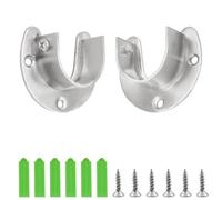 CEEYSEE 2 Pezzi Supporto per Asta Armadio 32mm Supporto per Flangia a Forma di U In Acciaio Inox Bastone Armadio Appendiabiti Staffa Con Viti Flange di Base per Palo per Guardaroba, Tende (FLZ-U/32mm)