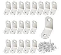 CEEYSEE 20 Pezzi Staffe Angolari 90 Gradi 30 x 30 mm in Acciaio Inossidabile Staffa Angolare in Acciaio Inox con Viti Per Il Fissaggio Di Mobili In Legno, Tavoli, Sedie, Finestre (30mm)