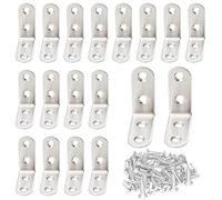 CEEYSEE 20 Pezzi Staffe Angolari 90 Gradi 40 x 40 mm in Acciaio Inossidabile Staffa Angolare in Acciaio Inox con Viti Per Il Fissaggio Di Mobili In Legno, Tavoli, Sedie, Finestre (40mm)