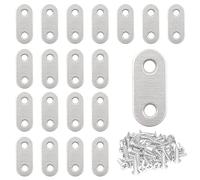 CEEYSEE 20 Pezzi Staffe Piatte Angolari 36 × 16 mm In Acciaio Inox Con 40 Viti In Acciaio Inox Per Il Fissaggio Di Legno, Mobili, Tavoli, Sedie, Porte, Finestre (Y36)