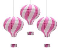 CEEYSEE 3 lanterne di carta rosa da 30 cm, da appendere, mongolfiera, per compleanni, matrimoni, Natale, decorazioni per feste di Halloween, colore: rosa, RQFNS