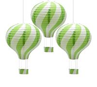 CEEYSEE 3 palloncini da appendere, 30 cm, in carta colorata con gondola, pieghevoli, lanterne di carta per matrimoni, decorazioni per feste (verde erba/RQCLS)