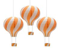 CEEYSEE 3 palloncini da appendere, 30 cm, in carta colorata con gondola, pieghevoli, lanterne di carta per matrimoni, decorazioni per feste (arancione/RQCNS)
