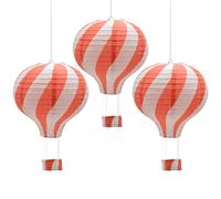 CEEYSEE 3 palloncini da appendere, 30 cm, in carta colorata con gondola, pieghevoli, lanterne di carta per matrimoni, decorazioni per feste (rosso/RQHOS)